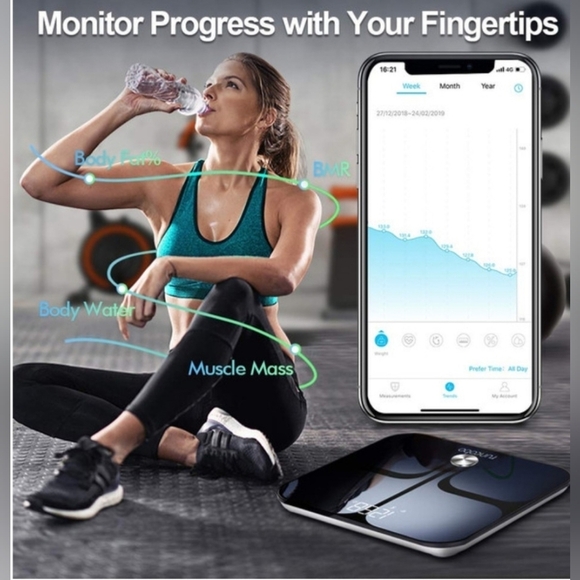 NIB Digital Scale - Wi-Fi Bluetooth Auto - Switch Smart Scale Digital Weight - Picture 2 of 6